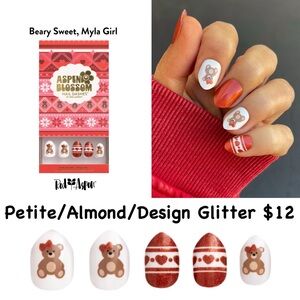💅NEW Red Aspen Beary Sweet Nail Dashes Petite